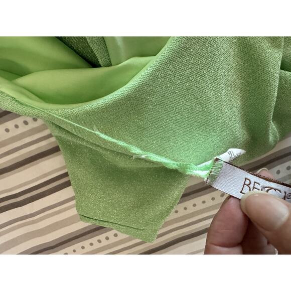 NWD Becca Virtue Womens Green Shimmer One-Piece Swimsuit One Shoulder Medium - Picture 9 of 11